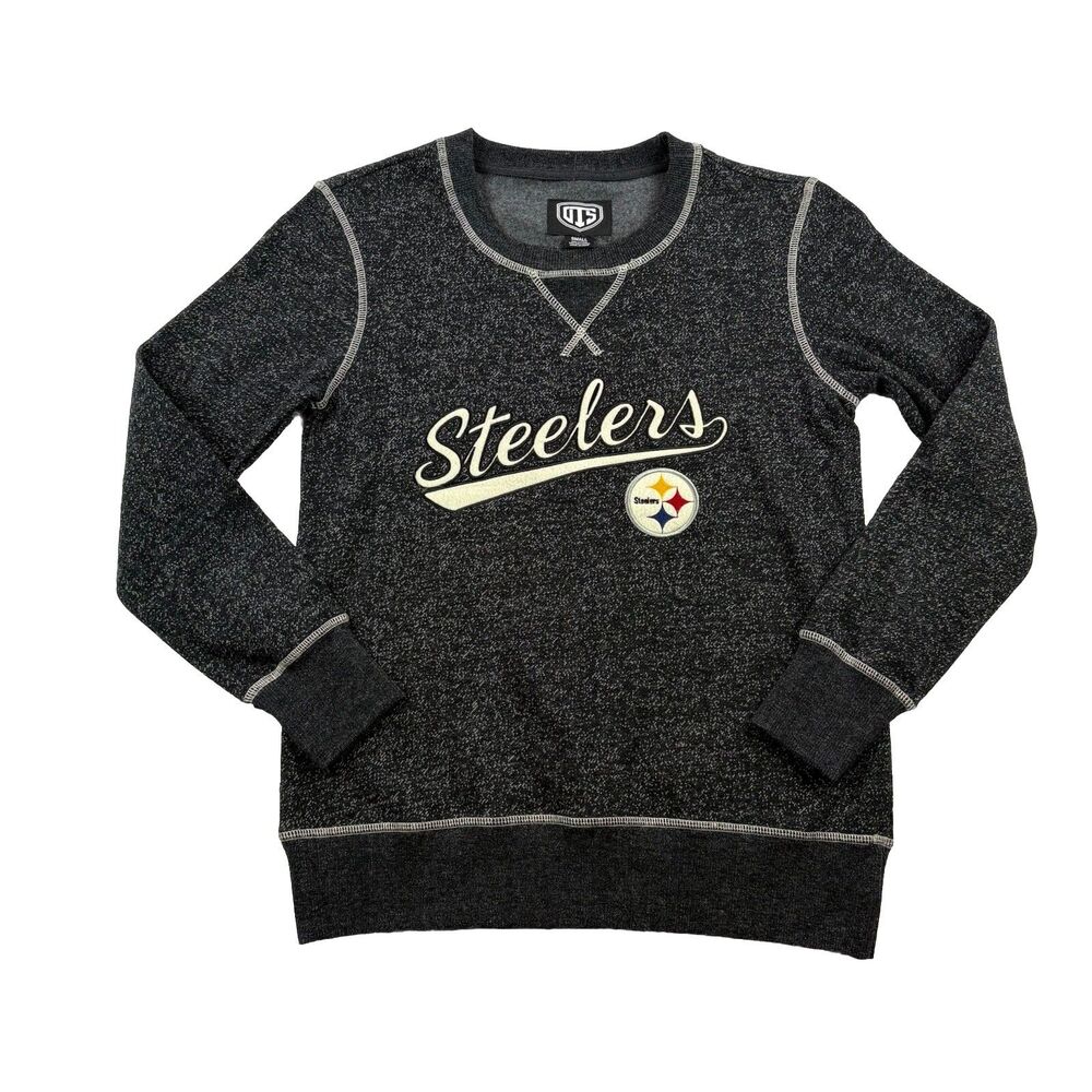 Pittsburgh Steelers NFL Sweatshirt Womens S Charcoal Gray Contrast Stitch OTS